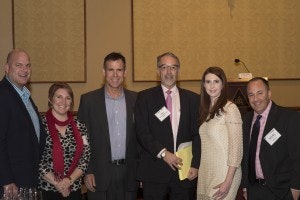 (L to R): Stan Wagner, Red Thread Creative Group; Jennifer Edwards, Iron Horse Architects; Michael Gifford, AGC Colorado; Paul Isenbergh, Shames Makovsky Realty; Kim Robertson, MKK Engineers and President of SMPS Colorado; Nathan Mendel, Your Green Contractor