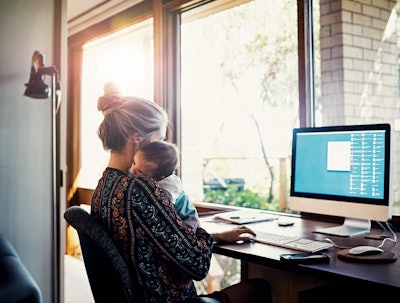 I Stock 823771686 Young Mother With Newborn Working Fmt