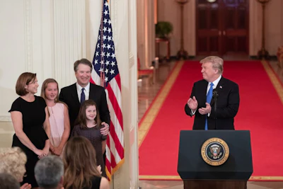 1024px The Kavanaugh Family And Donald Trump