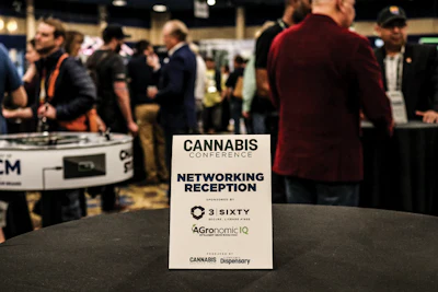 Attendees gathered together each evening at Cannabis Conference 2019 for a networking/cocktail reception in the exhibit hall. Photo by Katelyn Boyden