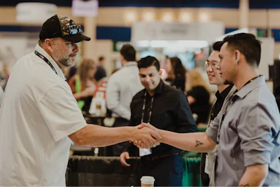 Attendees talked with exhibitors about how the technologies and solutions they offer can advance cannabis cultivation businesses. Photo by Jake Gravbrot