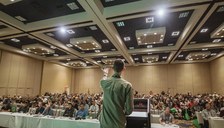 Jeremy Plumb delivered a heart-felt keynote&mdash;&ldquo;Wayfinding: Re-Envisioning Cannabis Consumer Relationships for a Post-Prohibition Era,&rdquo; on Tuesday, April 2&mdash;that brought audience members to tears. Plumb talked about educating consumers on the &ldquo;ensemble effect&rdquo;&mdash;a twist on the commonly referred to &ldquo;entourage effect&rdquo;&mdash;which suggests the plant&rsquo;s many other cannabinoids and terpenes share an equal role with THC in therapeutic possibilities. Photo by Jake Gravbrot