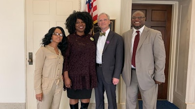 M4MM Founder and CEO Roz McCarthy (second from left) and other members of the advocacy group met with Rep. Earl Blumenauer and other congressional representatives to offer insight on social equity provisions in cannabis legalization measures.