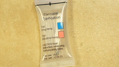 The 4-AP field test kit measures the ratio of CBD to THC in cannabis.