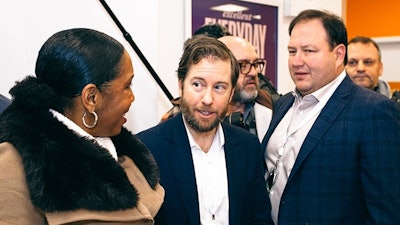 From left: Illinois Lt. Gov. Juliana Stratton, Cresco Labs CEO & co-founder Charlie Bachtell and Cresco president & co-founder Joe Caltabiano at Sunnyside* Lakeview on Jan. 1