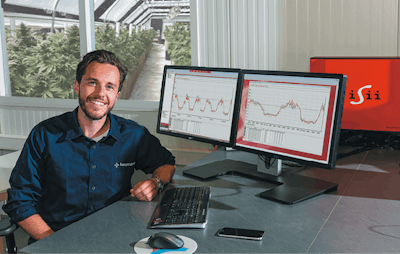 I Sii Man Met Cannabis Achtergrond Fmt