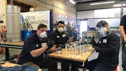 The Delta Separations team has produced hundreds of gallons of hand sanitizer for the surrounding San Francisco community in response to the COVID-19 pandemic.