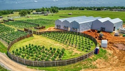 Designed and built by cannabis management company Next Big Crop, this 10,000 square foot greenhouse with two acres of outdoor growing space was meticulously planned based on the goals of the owners and their desire to scale. The footprint includes an outdoor growing area, greenhouse and processing facility.