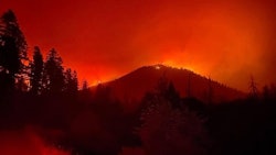 The view of the Slater Fire from East Fork Cultivars' property in Takilma, Ore., the week of Sept. 7.