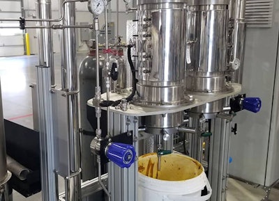 When supercritical CO2 is used to extract the cannabinoids from hemp biomass in the first stage of the refinement process, anything that is waxy and oily also gets pulled out of the plant to create what’s known as crude oil, a concentrate with a peanut butter-like consistency that typically contains about 50-60% CBD.