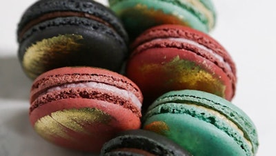Hervé's portfolio launch included three exquisitely flavored gluten-free French macarons.