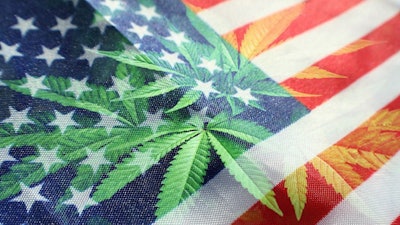 American Flag Cannabis Adobe Stock272540582