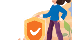 Data Protection Woman Flat Vector Modern Fmt