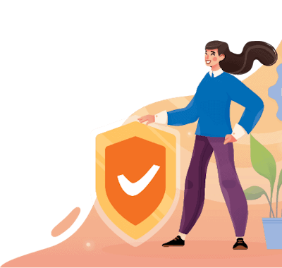 Data Protection Woman Flat Vector Modern Fmt