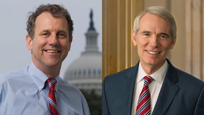 Representing different parties, Ohio U.S. Sens. Sherrod Brown (left) and Rob Portman also represent different stances on federal cannabis policy.