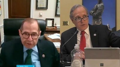 U.S. Reps. Jerry Nadler, left, and Andy Biggs provide opening remarks to the House Rules Committee during a March 30 hearing on the MORE Act.