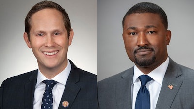 Reps. Casey Weinstein (left) and Terrence Upchurch filed bill language April 20 to formally introduce the initiated statute sponsored by the Coalition to Regulate Marijuana Like Alcohol.