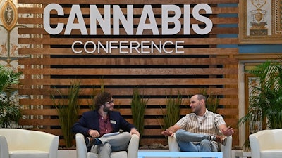 Eric Sandy, CBT digital editor (left), alongside Paul Weaver, director and head of cannabis at Boston Beer Co.