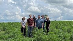 Members of the Kentucky Heritage Hemp team. From left to right: Michelle Snyder, director of compliance; Dane DeWitt, lab assistant; Bobby Gaffney, chief science officer; Cory Boggs, operations director; Bill Peterson, CEO; Alice Peterson, president.