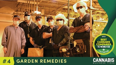 Members of the cultivation team, including Kyle Vigeant, far left.