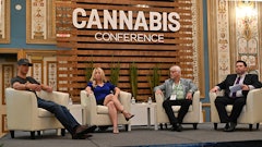 From left to right: Marlon Mallas, Autumn Karcey, Andy Poticha and Cannabis Business Times Associate Editor Tony Lange