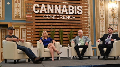 From left to right: Marlon Mallas, Autumn Karcey, Andy Poticha and Cannabis Business Times Associate Editor Tony Lange