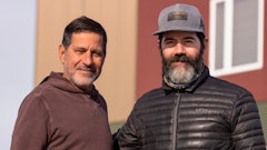 Father-and-son team Lloyd (left) and Aaron Stiassny in front of their fourth Uncle Herb's dispensary in Anchorage, Alaska.