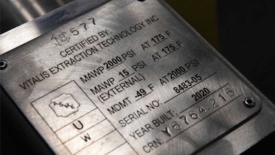 Extraction equipment is required to meet specific certification and safety ratings, information that should be found on the machine.