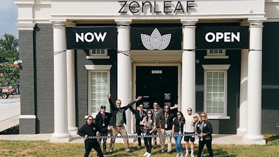 Verano workers at a Zen Leaf dispensary in Elkridge, Md., located in a former bank, get ready to celebrate the state’s adult-use sales launch.