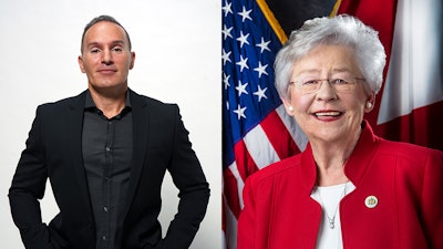 Verano CEO George Archos (left) and Alabama Gov. Kay Ivey.