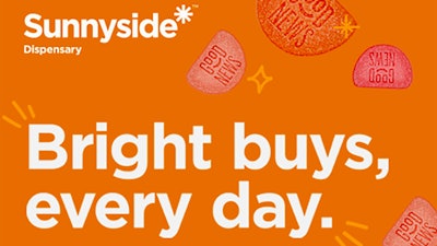 Cresco Labs is the first cannabis company to launch cannabis advertising on Spotify. Pictured is an ad for the company’s national retail brand, Sunnyside.