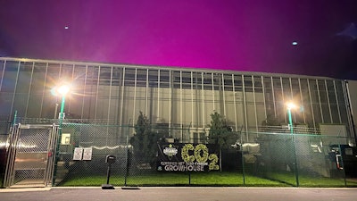 To recognize the work that still needs to be done to eliminate breast cancer, Organic Remedies removes the covers from the LED lights at its greenhouse for one hour each Sunday evening in October to light the sky pink.