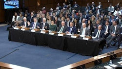 Charles W. Scharf (from left), CEO and president of Wells Fargo & Company; Brian Thomas Moynihan, chairman and CEO of Bank of America; Jamie Dimon, chairman and CEO of JPMorgan Chase & Co.; Jane Fraser, CEO of Citigroup; Ronald O’Hanley, CEO of State Street; Robin Vince, CEO of BNY Mellon; David Solomon, CEO of Goldman Sachs; and James P. Gorman, CEO of Morgan Stanley.