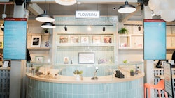 The sales counter at Higher Collective's dispensary in Hartford, Conn.