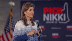 Republican presidential candidate Nikki Haley addresses a town hall audience at a campaign event in New Hampshire in December 2023.