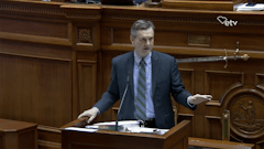South Carolina state Sen. Tom Davis, R-Beauford, debates in favor of his medical cannabis legalization bill on the chamber floor.