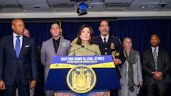 New York Gov. Kathy Hochul pledges to combat the illicit cannabis market and discusses reforms as part of the state's fiscal year 2025 budgetduring a press conference April 19.
