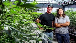 From left: Graham Farrar, co-founder, president and chief cannabis officer, Glass House Brands, and Tiffany Garcia de Alba, head grower for Glass House Farms.