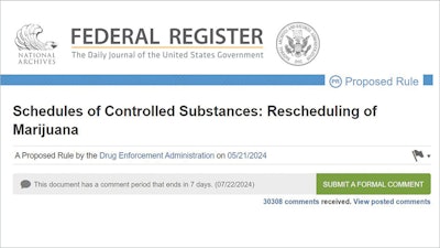 A screenshot of the Federal Register's notice of proposed rulemaking page taken at 11:17 a.m. on July 15; comments continued to come in throughout the day, and as of 5:58 p.m. the total comment count had increased to 30,640.