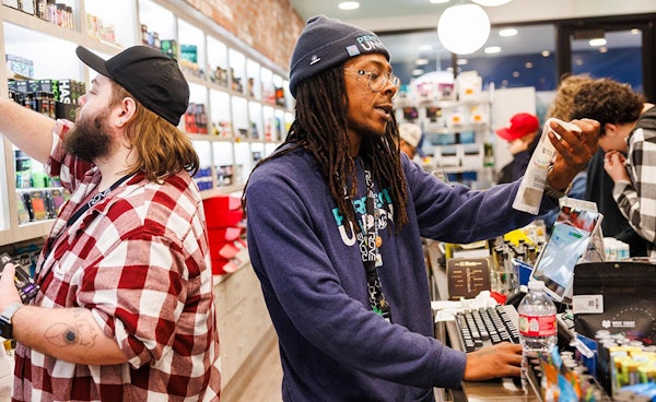 Cannabis retail workers serve customers at one of Perfect Union's eight dispensary locations in Northern California.