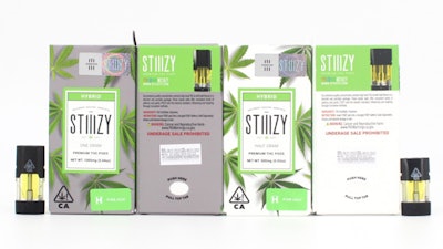 STIIIZY Concentrate, Pink Acai THC vape cartridge pod, 0.5-gram.