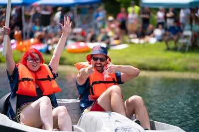 Bud & Mary's Marketing Project Manager Cat Steward and Group President Lucas Nelson win their heat in the Easterseals Annual Regatta. This charity event supports Iowans with disabilities.
