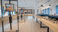 The Artist Tree's dispensary and art gallery showroom floor in Laguna Woods, Calif.