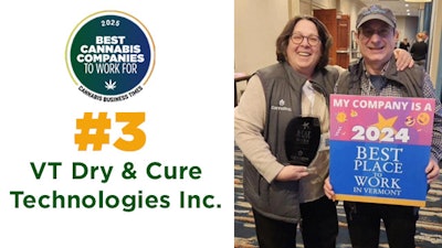 VTDC owners with the Best Places to Work in Vermont award the company won in 2024.