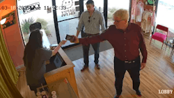 Texas Lt. Gov. Dan Patrick shows his ID at Austin-based hemp retailer Happy Cactus.