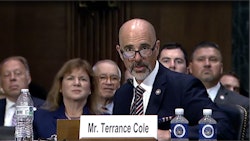 Terry Cole, Trump’s nominee to lead the DEA, testifies during his Senate Judiciary Committee confirmation hearing on April 30.