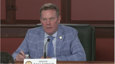 Pennsylvania Sen. Dan Laughlin, R-Erie, explains why he opposes House Democrats' adult-use legalization bill before the Senate Law and Justice Committee's vote to kill it on May 13.