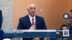 Ohio state Sen. Steve Huffman discusses legislation to regulate hemp-derived THC sales on April 30 in Columbus.