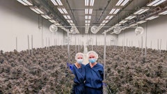 AtlantiCann Medical Inc. Garden Managers Rhaea Lacroix (right) and Kristine Chinner (left). The pair has completed more than 275 harvests at the company.