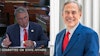 Texas state Sen. Charles Perry (left) and Gov. Greg Abbott.